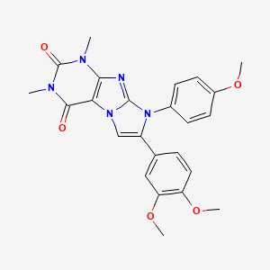 molecular formula C24H23N5O5 B3748477 7-(3,4-dimethoxyphenyl)-8-(4-methoxyphenyl)-1,3-dimethyl-1H-imidazo[2,1-f]purine-2,4(3H,8H)-dione 