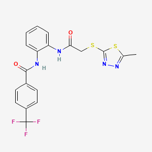 molecular formula C19H15F3N4O2S2 B3748492 N-[2-({[(5-methyl-1,3,4-thiadiazol-2-yl)thio]acetyl}amino)phenyl]-4-(trifluoromethyl)benzamide 