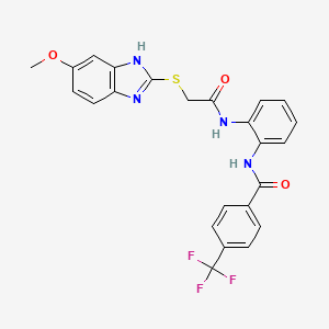 molecular formula C24H19F3N4O3S B3748495 N-[2-({[(5-methoxy-1H-benzimidazol-2-yl)thio]acetyl}amino)phenyl]-4-(trifluoromethyl)benzamide 