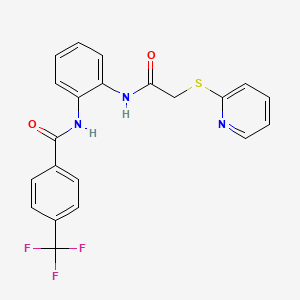 molecular formula C21H16F3N3O2S B3748499 N-(2-{[(pyridin-2-ylthio)acetyl]amino}phenyl)-4-(trifluoromethyl)benzamide 
