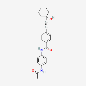 N-[4-(acetylamino)phenyl]-4-[(1-hydroxycyclohexyl)ethynyl]benzamide