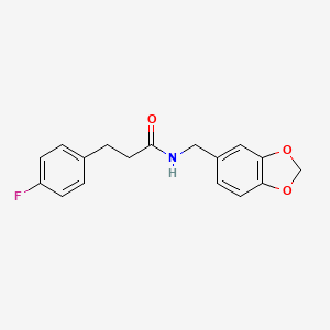 molecular formula C17H16FNO3 B3748521 N-(1,3-benzodioxol-5-ylmethyl)-3-(4-fluorophenyl)propanamide 