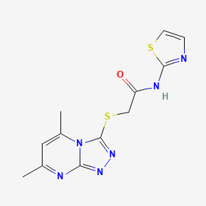 molecular formula C12H12N6OS2 B3748538 2-[(5,7-dimethyl[1,2,4]triazolo[4,3-a]pyrimidin-3-yl)thio]-N-1,3-thiazol-2-ylacetamide 