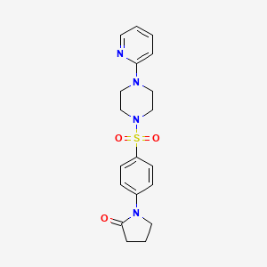 molecular formula C19H22N4O3S B3748551 1-(4-{[4-(2-pyridinyl)-1-piperazinyl]sulfonyl}phenyl)-2-pyrrolidinone 