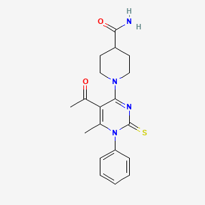 molecular formula C19H22N4O2S B3748555 1-(5-acetyl-6-methyl-1-phenyl-2-thioxo-1,2-dihydro-4-pyrimidinyl)-4-piperidinecarboxamide 