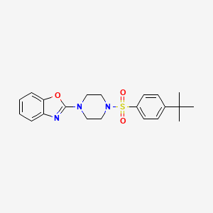 molecular formula C21H25N3O3S B3748571 2-{4-[(4-tert-butylphenyl)sulfonyl]piperazin-1-yl}-1,3-benzoxazole 