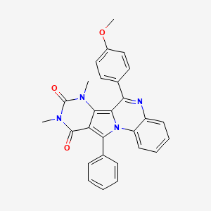 molecular formula C28H22N4O3 B3748580 6-(4-methoxyphenyl)-7,9-dimethyl-11-phenylpyrimido[4',5':3,4]pyrrolo[1,2-a]quinoxaline-8,10(7H,9H)-dione 