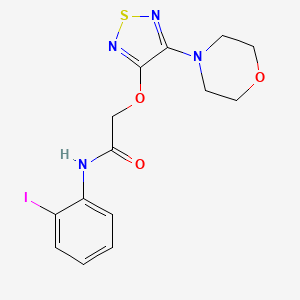 molecular formula C14H15IN4O3S B3748585 N-(2-iodophenyl)-2-[(4-morpholin-4-yl-1,2,5-thiadiazol-3-yl)oxy]acetamide 