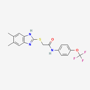 2-[(5,6-dimethyl-1H-benzimidazol-2-yl)thio]-N-[4-(trifluoromethoxy)phenyl]acetamide