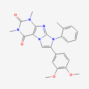 molecular formula C24H23N5O4 B3748587 7-(3,4-dimethoxyphenyl)-1,3-dimethyl-8-(2-methylphenyl)-1H-imidazo[2,1-f]purine-2,4(3H,8H)-dione 
