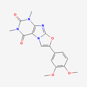 molecular formula C17H16N4O5 B3748589 7-(3,4-dimethoxyphenyl)-1,3-dimethyl[1,3]oxazolo[2,3-f]purine-2,4(1H,3H)-dione 