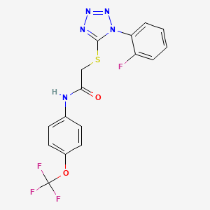 molecular formula C16H11F4N5O2S B3748602 2-{[1-(2-fluorophenyl)-1H-tetrazol-5-yl]thio}-N-[4-(trifluoromethoxy)phenyl]acetamide 