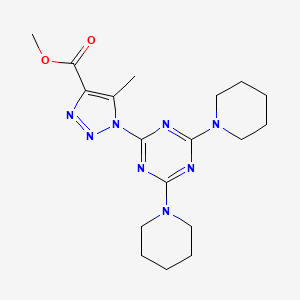 molecular formula C18H26N8O2 B3748646 methyl 1-(4,6-dipiperidin-1-yl-1,3,5-triazin-2-yl)-5-methyl-1H-1,2,3-triazole-4-carboxylate 
