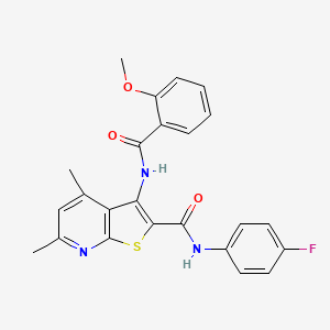 molecular formula C24H20FN3O3S B3748654 N-(4-fluorophenyl)-3-[(2-methoxybenzoyl)amino]-4,6-dimethylthieno[2,3-b]pyridine-2-carboxamide 