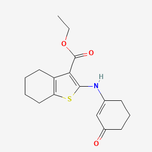 molecular formula C17H21NO3S B3748684 ethyl 2-[(3-oxocyclohex-1-en-1-yl)amino]-4,5,6,7-tetrahydro-1-benzothiophene-3-carboxylate 