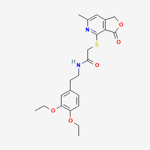 molecular formula C22H26N2O5S B3748698 N-[2-(3,4-diethoxyphenyl)ethyl]-2-[(6-methyl-3-oxo-1,3-dihydrofuro[3,4-c]pyridin-4-yl)thio]acetamide 