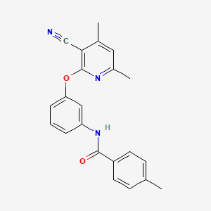 molecular formula C22H19N3O2 B3748708 N-{3-[(3-cyano-4,6-dimethylpyridin-2-yl)oxy]phenyl}-4-methylbenzamide 