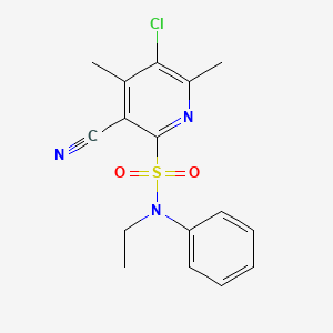 molecular formula C16H16ClN3O2S B3748713 5-chloro-3-cyano-N-ethyl-4,6-dimethyl-N-phenylpyridine-2-sulfonamide 