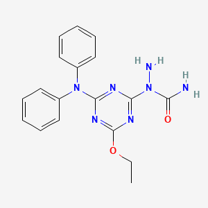 molecular formula C18H19N7O2 B3748718 1-[4-(diphenylamino)-6-ethoxy-1,3,5-triazin-2-yl]hydrazinecarboxamide 