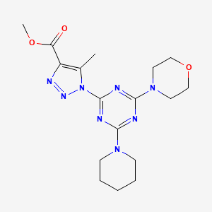 molecular formula C17H24N8O3 B3748724 methyl 5-methyl-1-(4-morpholin-4-yl-6-piperidin-1-yl-1,3,5-triazin-2-yl)-1H-1,2,3-triazole-4-carboxylate 