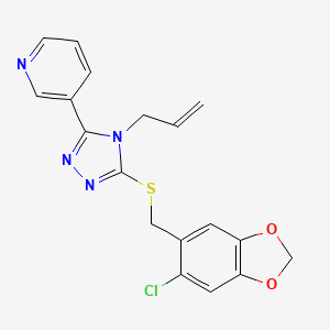 3-(4-allyl-5-{[(6-chloro-1,3-benzodioxol-5-yl)methyl]thio}-4H-1,2,4-triazol-3-yl)pyridine