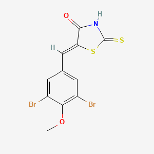 molecular formula C11H7Br2NO2S2 B3748733 5-(3,5-dibromo-4-methoxybenzylidene)-2-thioxo-1,3-thiazolidin-4-one 