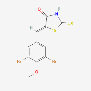 molecular formula C11H7Br2NO2S2 B3748733 (5Z)-5-[(3,5-dibromo-4-methoxyphenyl)methylidene]-2-sulfanylidene-1,3-thiazolidin-4-one 