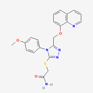 molecular formula C21H19N5O3S B3748743 2-({4-(4-methoxyphenyl)-5-[(8-quinolinyloxy)methyl]-4H-1,2,4-triazol-3-yl}thio)acetamide 
