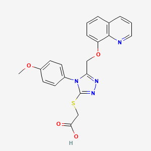 molecular formula C21H18N4O4S B3748748 ({4-(4-methoxyphenyl)-5-[(8-quinolinyloxy)methyl]-4H-1,2,4-triazol-3-yl}thio)acetic acid 