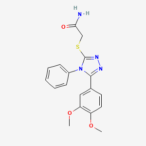 molecular formula C18H18N4O3S B3748752 2-{[5-(3,4-dimethoxyphenyl)-4-phenyl-4H-1,2,4-triazol-3-yl]thio}acetamide 