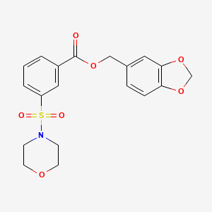 molecular formula C19H19NO7S B3748781 1,3-benzodioxol-5-ylmethyl 3-(4-morpholinylsulfonyl)benzoate 