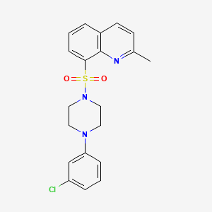 8-{[4-(3-chlorophenyl)-1-piperazinyl]sulfonyl}-2-methylquinoline