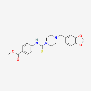 molecular formula C21H23N3O4S B3748817 methyl 4-({[4-(1,3-benzodioxol-5-ylmethyl)-1-piperazinyl]carbonothioyl}amino)benzoate 