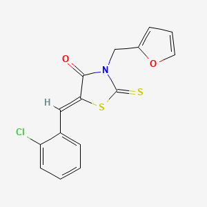 molecular formula C15H10ClNO2S2 B3748823 5-(2-chlorobenzylidene)-3-(2-furylmethyl)-2-thioxo-1,3-thiazolidin-4-one 
