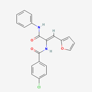 molecular formula C20H15ClN2O3 B3748830 N-[1-(anilinocarbonyl)-2-(2-furyl)vinyl]-4-chlorobenzamide 