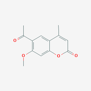 molecular formula C13H12O4 B3748844 6-acetyl-7-methoxy-4-methyl-2H-chromen-2-one 