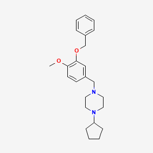 molecular formula C24H32N2O2 B3748873 1-[3-(benzyloxy)-4-methoxybenzyl]-4-cyclopentylpiperazine 