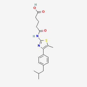 5-{[4-(4-isobutylphenyl)-5-methyl-1,3-thiazol-2-yl]amino}-5-oxopentanoic acid
