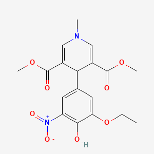 molecular formula C18H20N2O8 B3748951 dimethyl 4-(3-ethoxy-4-hydroxy-5-nitrophenyl)-1-methyl-1,4-dihydro-3,5-pyridinedicarboxylate 