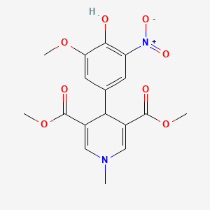 molecular formula C17H18N2O8 B3748952 dimethyl 4-(4-hydroxy-3-methoxy-5-nitrophenyl)-1-methyl-1,4-dihydro-3,5-pyridinedicarboxylate 