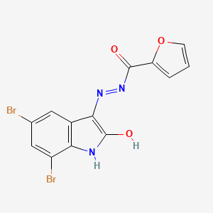 molecular formula C13H7Br2N3O3 B3748964 N'-(5,7-dibromo-2-oxo-1,2-dihydro-3H-indol-3-ylidene)-2-furohydrazide 