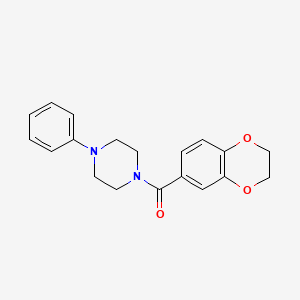 molecular formula C19H20N2O3 B3748979 1-(2,3-dihydro-1,4-benzodioxin-6-ylcarbonyl)-4-phenylpiperazine 