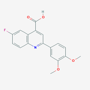 molecular formula C18H14FNO4 B3748995 2-(3,4-dimethoxyphenyl)-6-fluoro-4-quinolinecarboxylic acid CAS No. 588693-15-6