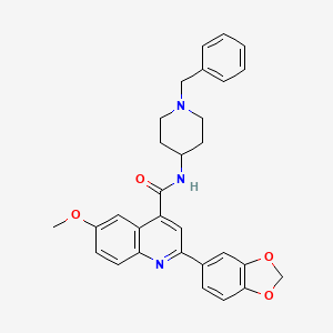 2-(1,3-benzodioxol-5-yl)-N-(1-benzyl-4-piperidinyl)-6-methoxy-4-quinolinecarboxamide