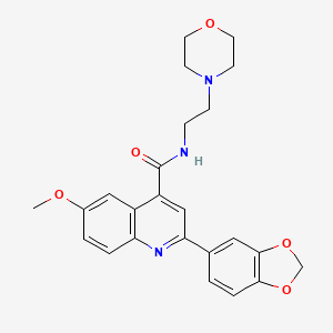 molecular formula C24H25N3O5 B3749005 2-(1,3-benzodioxol-5-yl)-6-methoxy-N-[2-(4-morpholinyl)ethyl]-4-quinolinecarboxamide 