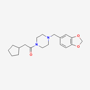 1-(1,3-benzodioxol-5-ylmethyl)-4-(cyclopentylacetyl)piperazine