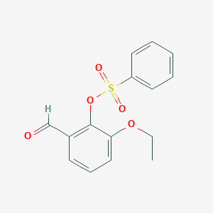 molecular formula C15H14O5S B374903 Benzaldehyde, 3-ethoxy-2-[(phenylsulfonyl)oxy]- CAS No. 20041-60-5