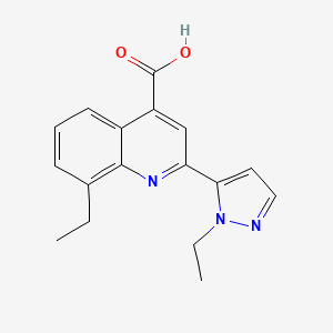 molecular formula C17H17N3O2 B3749044 8-ethyl-2-(1-ethyl-1H-pyrazol-5-yl)-4-quinolinecarboxylic acid 