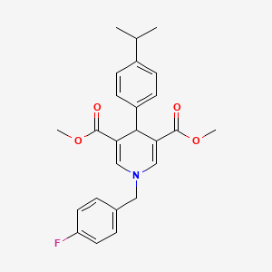 molecular formula C25H26FNO4 B3749056 dimethyl 1-(4-fluorobenzyl)-4-(4-isopropylphenyl)-1,4-dihydro-3,5-pyridinedicarboxylate 