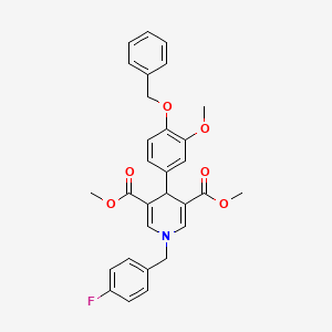 molecular formula C30H28FNO6 B3749058 dimethyl 4-[4-(benzyloxy)-3-methoxyphenyl]-1-(4-fluorobenzyl)-1,4-dihydro-3,5-pyridinedicarboxylate 